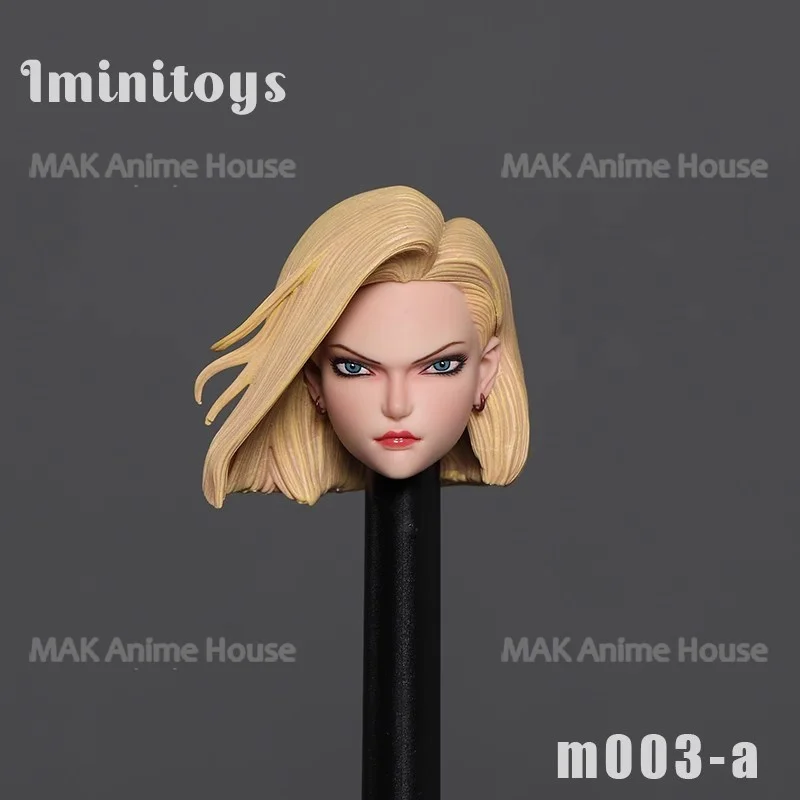 iminitoys M003 1/6 Direct Vision Android No.18 Head Sculpt Carving Model Fit 12'' Female Soldier Pale Action Figure Body Doll