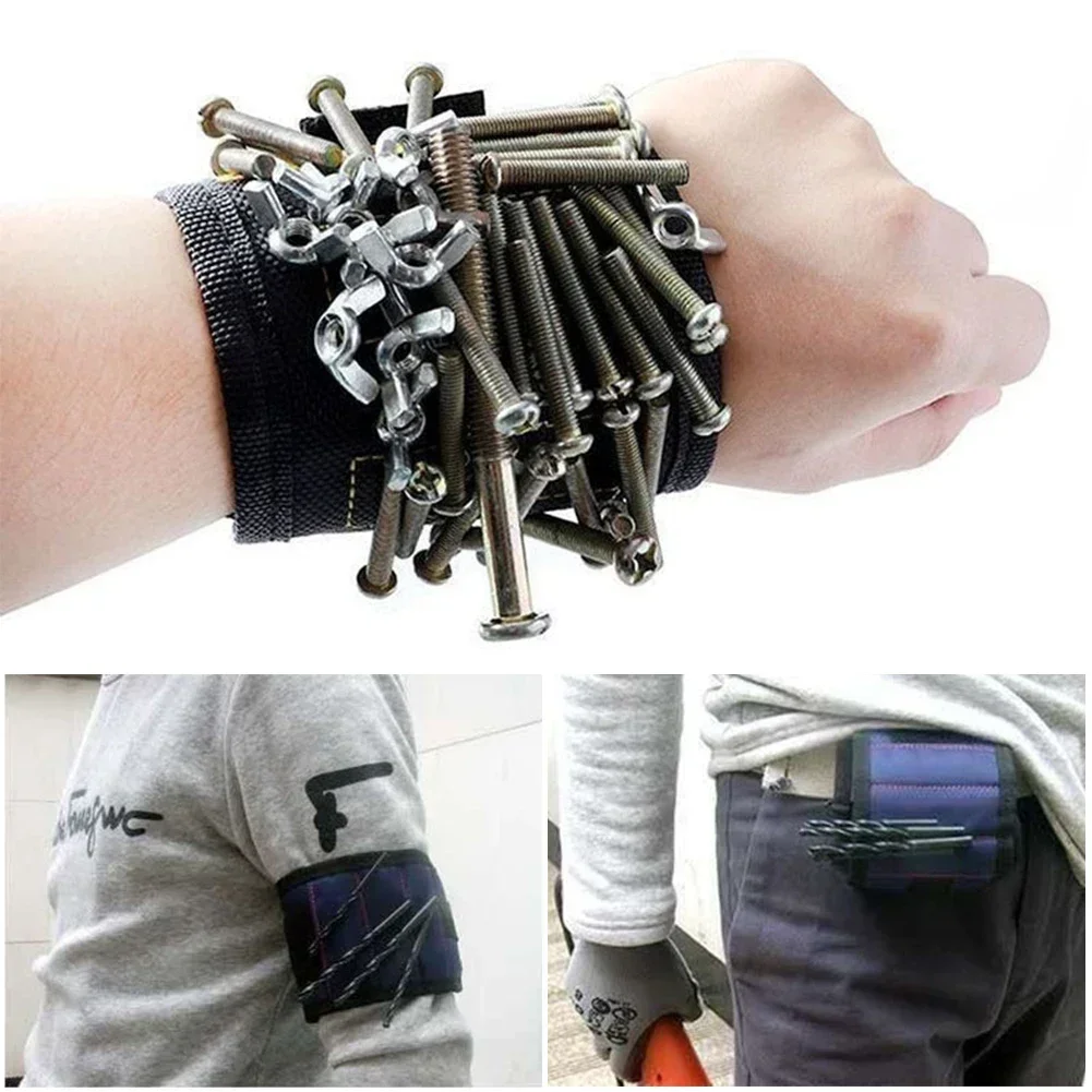 Magnetic Wristband for Holding Screws Nails Drilling Bits Wrist Tool Holder Belts with Strong Magnets Cool Gadgets for Men Women