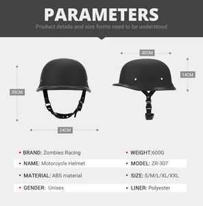 Sepeda Motor Setengah Helm Jerman Kulit Vintage Helm Casco Moto Sepeda Motor Wajah Terbuka Helm Biker Pilot DOT Sertifikasi S-XXL 10 sertifikat penjualan terbaik - №