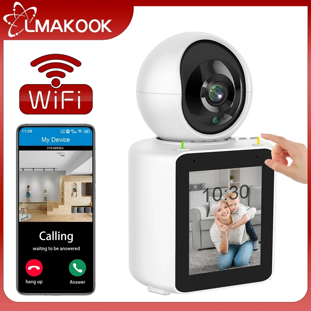 

LMAKOOK 4MP Video Calling WIFI Camera With 2.8 Inch Screen Two-Way Video Call Baby Monitor Auto Tracking Wireless PTZ IP Camera