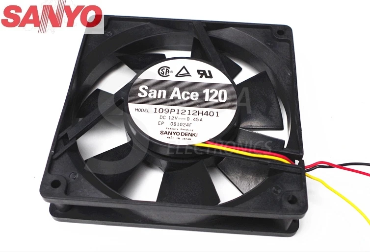 

For Sanyo 12025 109P1212H401 12V 0.45A For Sun Server inverter axial cooler chassic case Cooling Fans