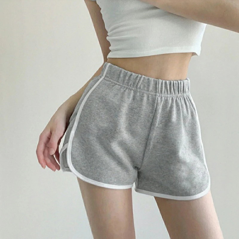 ファッションカジュアルハイウエストルーズスポーツヨガショーツ女性ビーチホットショーツ