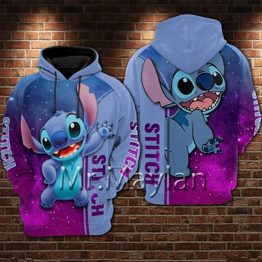 Hoodie De Anime Stitch Disney Para Homens E Mulheres, Tops Estampados Em 3d, Capuz Casual Infantil, Estilo De Rua, Primavera, 20