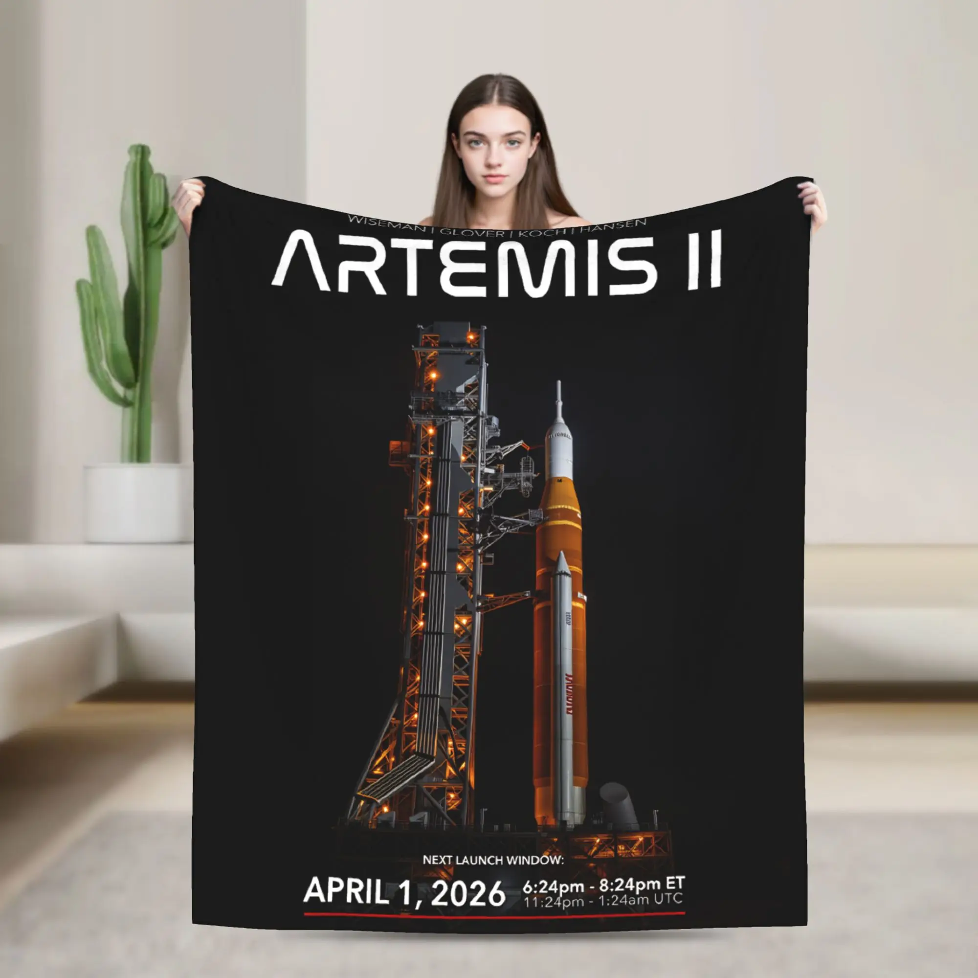 Artemis ii Flannel Blanket  Warm Soft Throw Blanket for Couch Bed Decorative Funny Bedspread Sofa Bed Cover