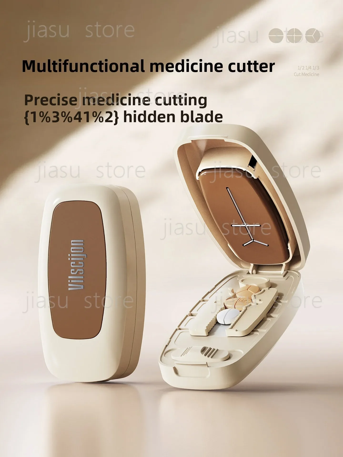 Accurate Pill Cutter 1/2 1/3 1/4 Medicine Splitter for Euthyrox Tablet Cutting