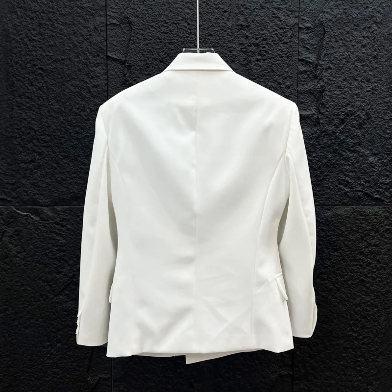 WVGA Spring Autumn New Men's High-end Blazer Unique Design Metal Buttons Trendy Versatile Shoulder Pads Niche Jackets Ins W24985