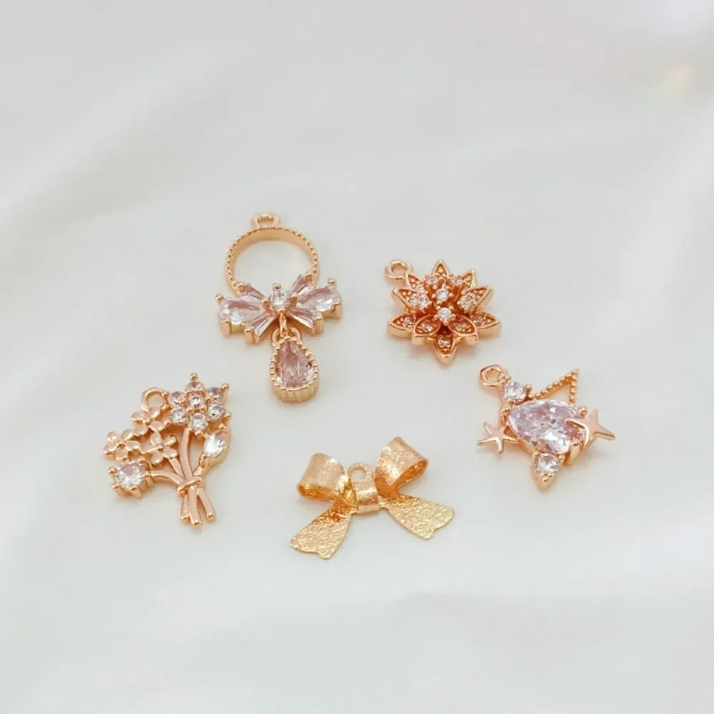 

Accessories 14K Zircon Bow, Lotus, Water Drop Pendant, Bracelet, Pendant, DIY Material