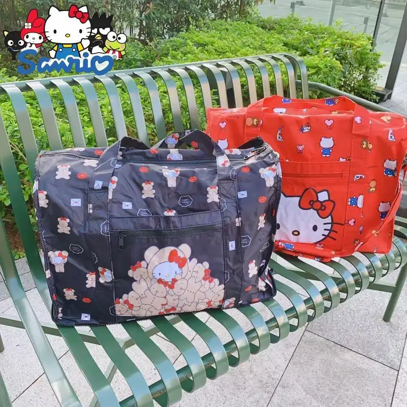 

Sanrio Hello Kitty New Portable Travel Handbag Large Capacity Women's Travel Handbag Multi-function Folding Storage Travel Bag