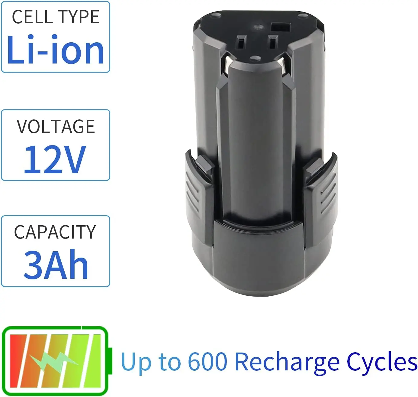 3000mah 12 Volt for Rockwell RW9300 Replacement Battery Compatible with for Worx WA3503 WA3504 WA3505 Power Tools Battery