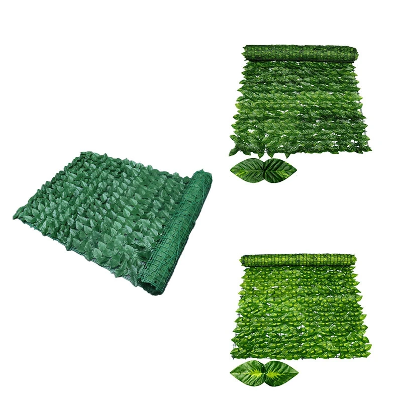 Artificial Leaf Privacy Fence Screen 2X1M Hedge Panels Balcony Screen Ivy Leaves Fence Screen For Wall Garden Decor