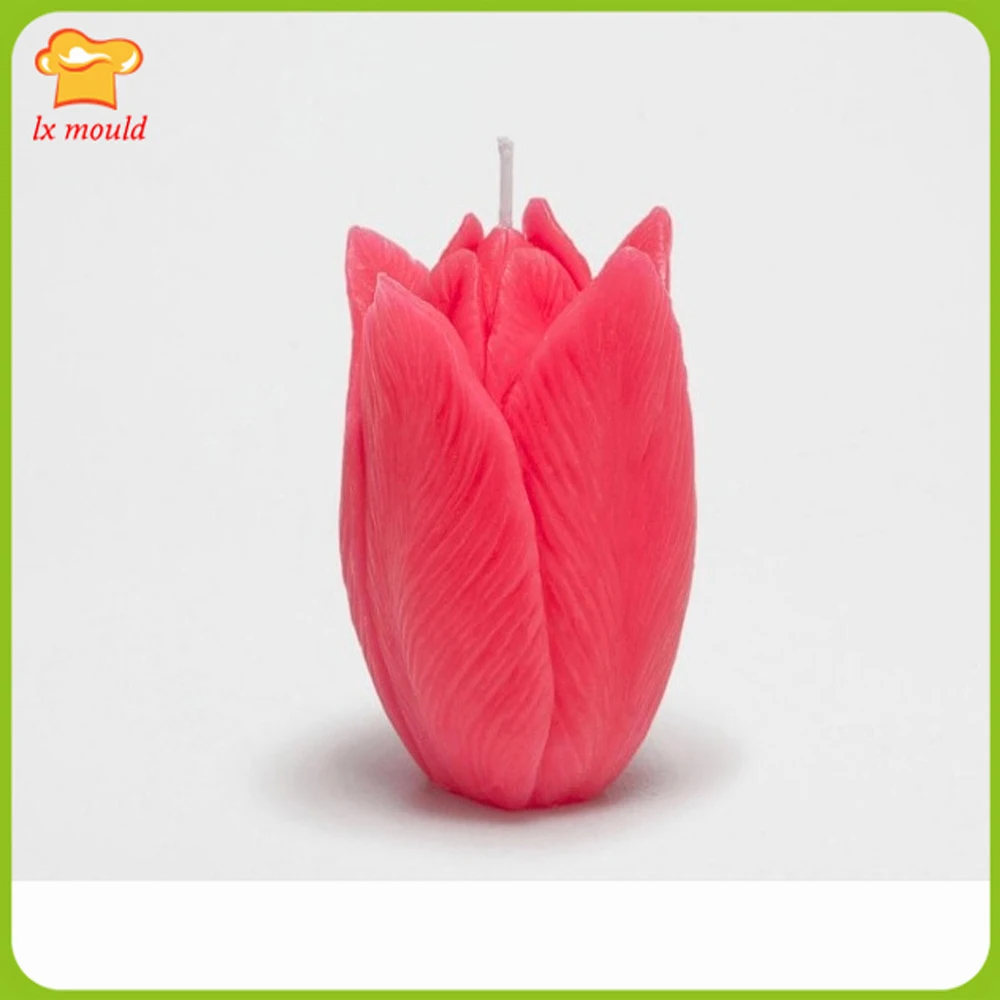 3D Tulip Candle Silicone Mould Flower Soap Aromatherapy Candles Wax Plaster Mold