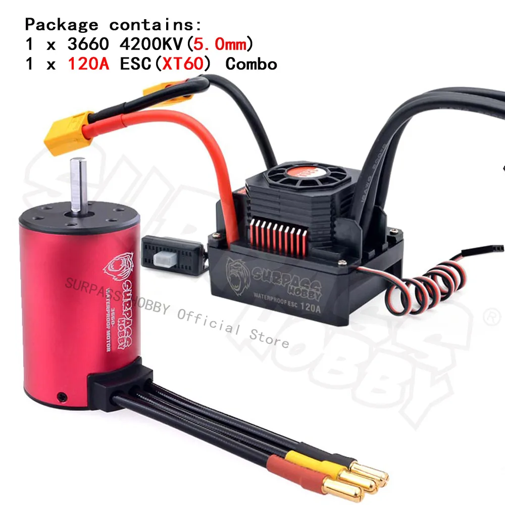 SURPASS HOBBY KK 3660 Combo 5.0mm Shaft Brushless Motor w/ 60A 80A 120A ESC For 1/10 1/12 1/14 1/16 Rc Car Traxxas Wltoys HSP