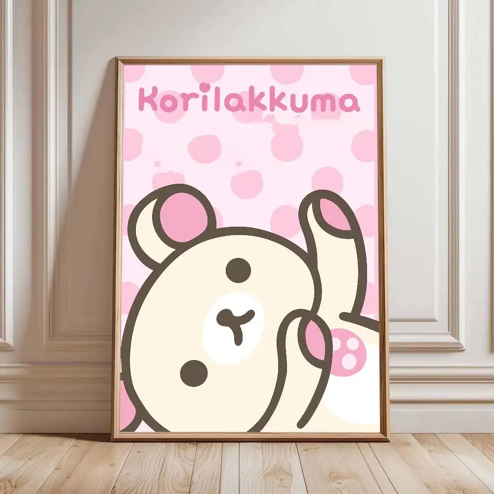 Anime Rilakkuma Anime-Poster, wasserfester Wandaufkleber für Bar, Wohnzimmer, Vintage-Raumdekoration, Druck, Geschenk – Detail 5