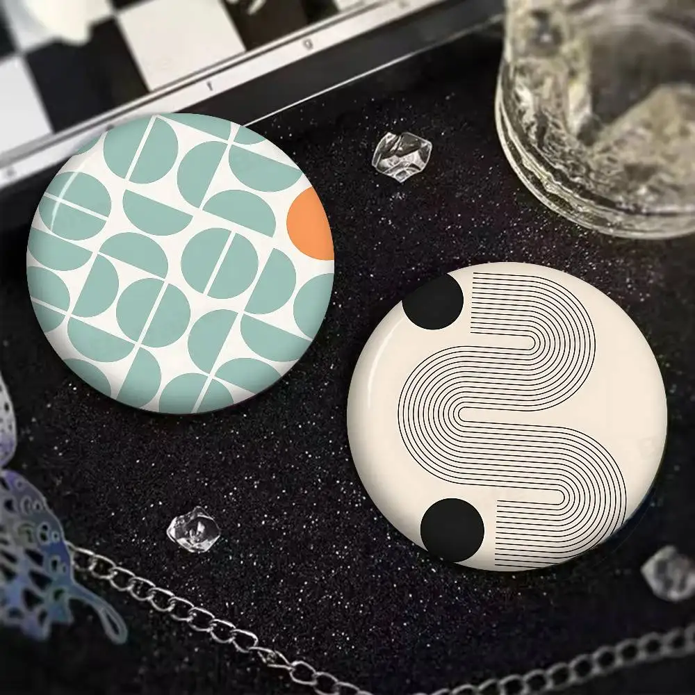 Bauhaus Modern Simplicity Geometric Tinplate Pin Button Custom Role Old-school Brooch Cartoon Collar Badge Jewelry Gift Fans