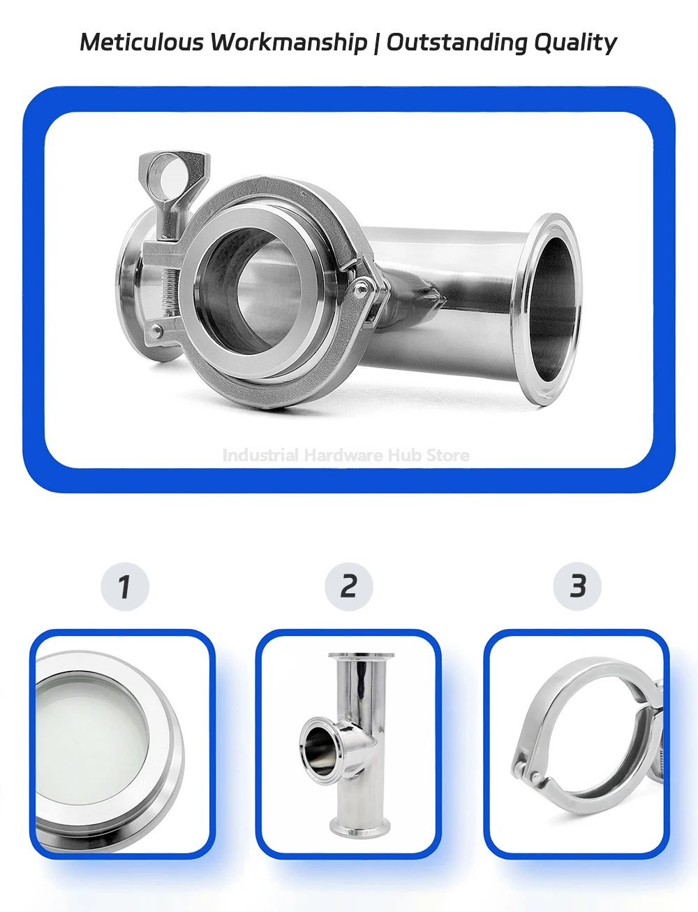 Sanitär SS304 Durchflussanzeige Dioptrien-Schauglas, 1,5"-4" Tri-Clamp-T-Stück, Außendurchmesser 38-119 mm Rohrfenster für selbstgebrautes Sanitärrohr – Detail 11