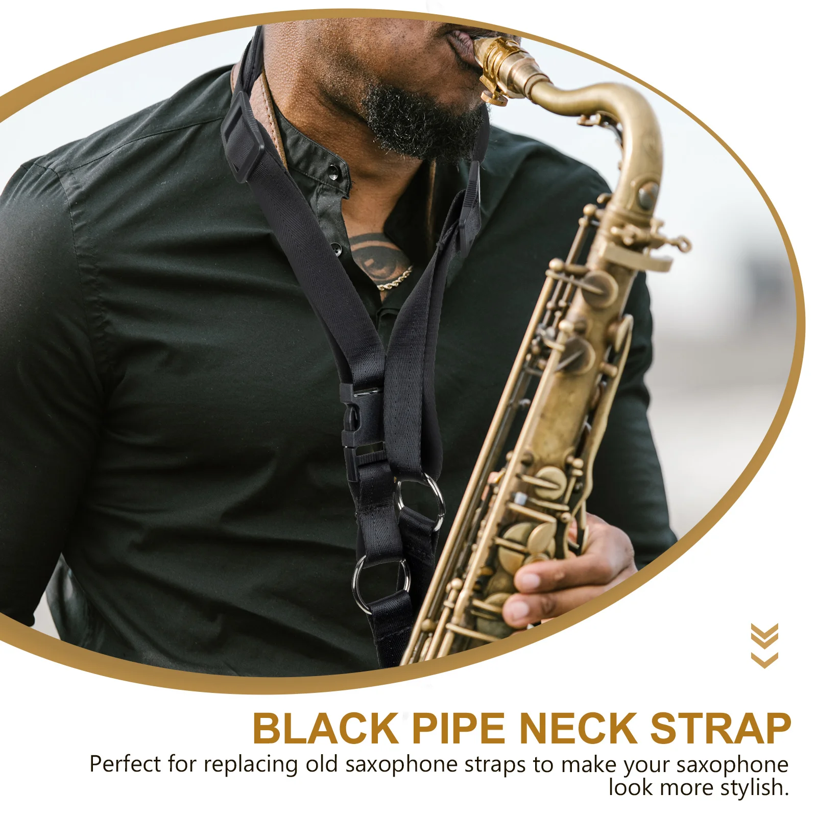

Padded Saxophone Neck Strap Ribbon Universal Adjustable Belt For Adults Children Easy Install Comfortable Music