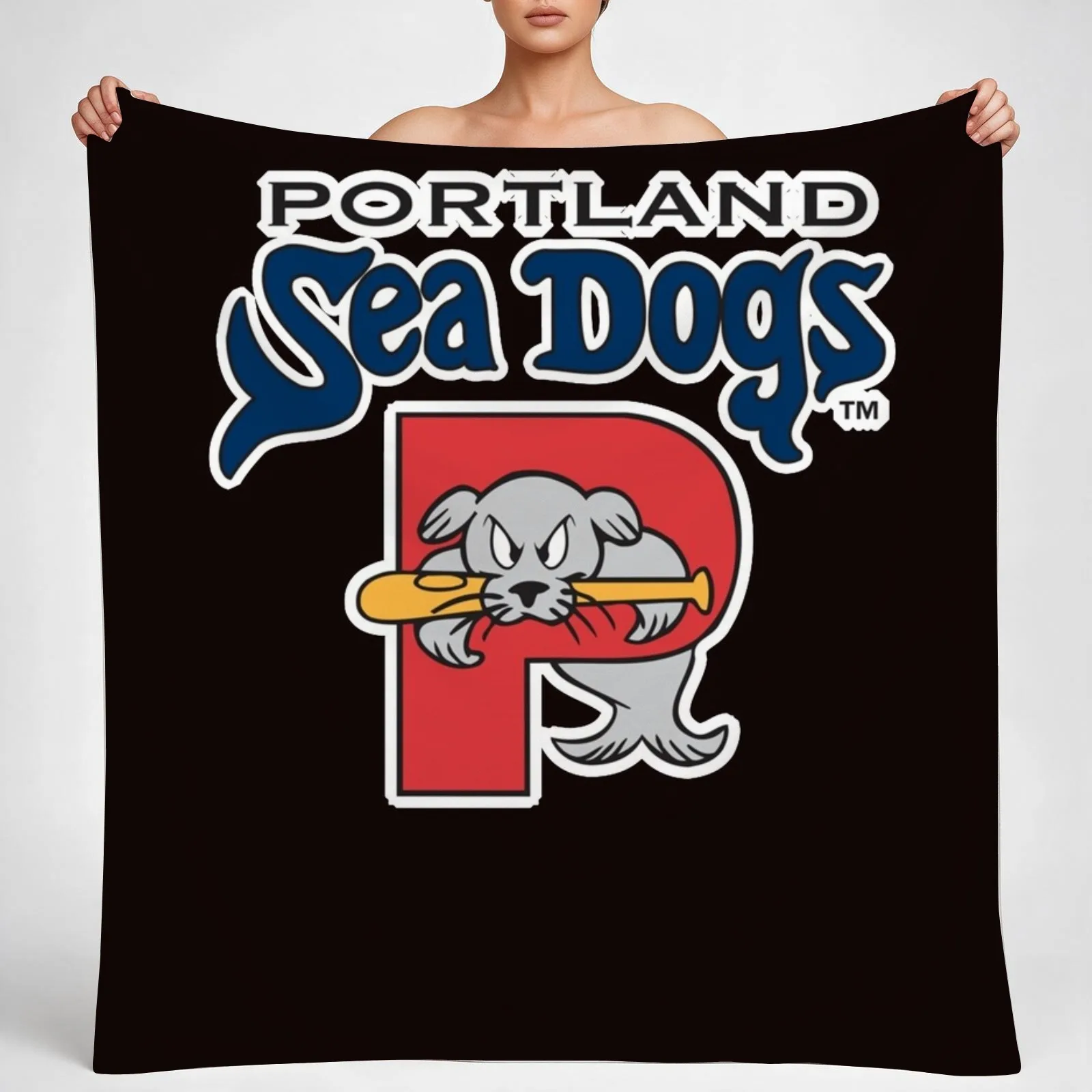 Portland of Sea Dogs Classic T-Shirt Throw Blanket couch cozy soft plush fuzzy picnic outdoor blanket