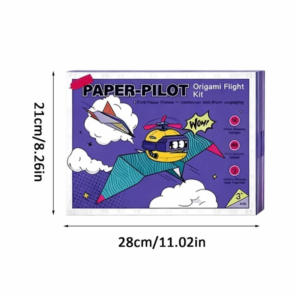 Paper Handmade Airplane Origami Art Learning Montessori Airplane Origami Set Folding 3D Versatile Paper Aircraft