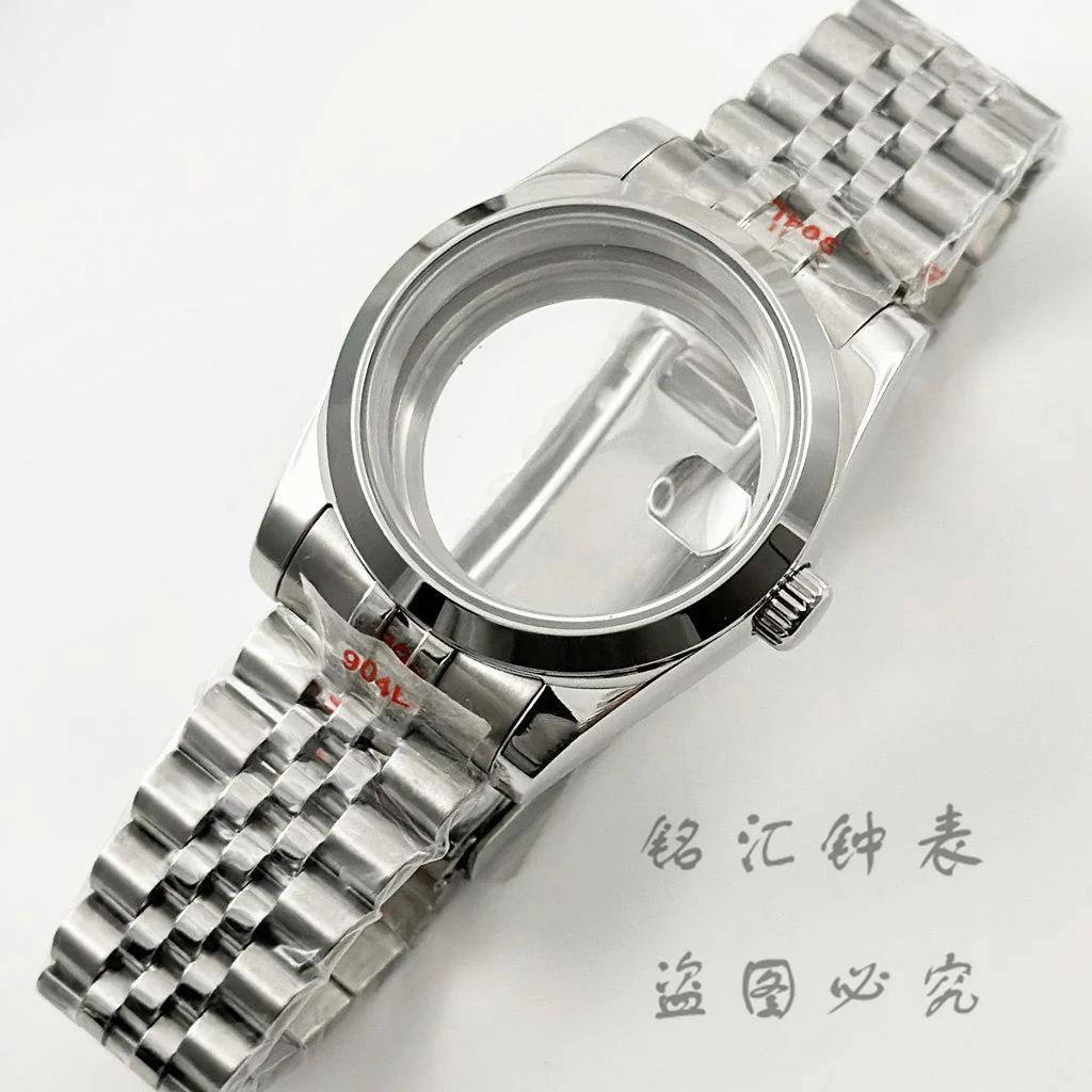 36MM/40MM NH35 Sliding Lock Stainless Steel Strap Sapphire Crystal Watch Case For PT5000 ETA 2824 NH34 NH35 NH36 NH38 Movement