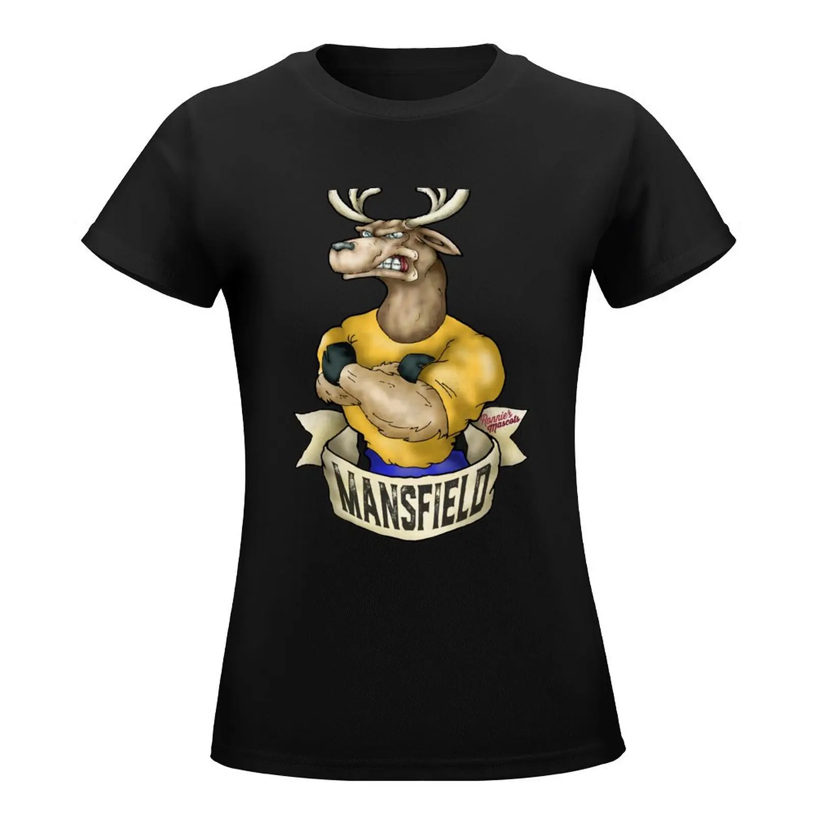 Mansfield Town Stag Mascot T-Shirt Blouse oversized summer blouses woman 2024