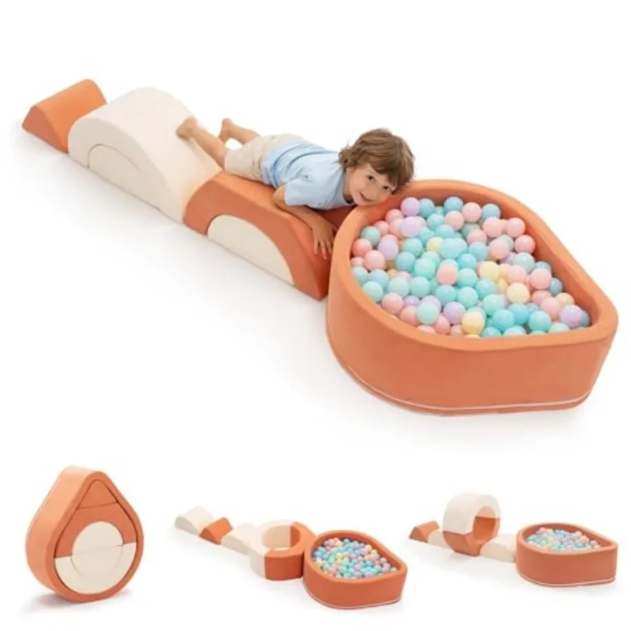 

Toddler Climbing Toys with Ball Pit, 6-Piece Baby Foam Climbing Blocks, Indoor Soft Play Set for Crawling, Climbing, Balance an