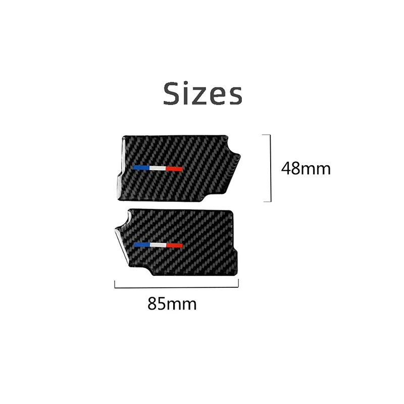 Carbon fiber Tricolor Belt Door Handles Bowl Trim Patch Car Interior Stickers For Ford Mustang 2015-2021  Decoration Accessories