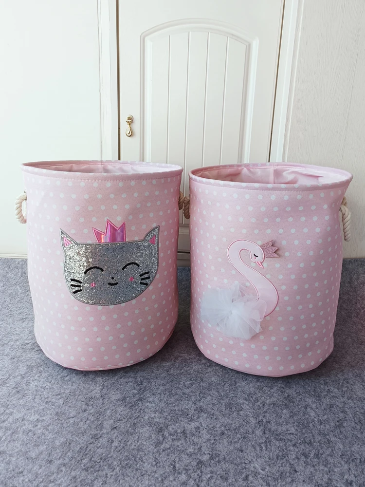 

Корзина для хранения игрушек и одежды из ткани «Лебедь», синяя, мягкая, милый японский стиль, органайзер для хранения...