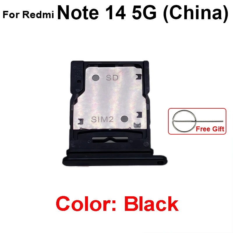 Sim Card Reader For Xiaomi Redmi Note 14 Note 14 Pro Note 14 Pro+ Plus 5G SIM Card Slot Holder Repair Replacement Parts