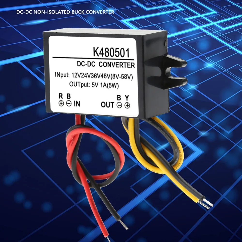 Stable 12V/24V/36V/48V To 5V DC-DC Converter 1A Output 5W Step Down Converter Voltage Module Power Supply Transformer