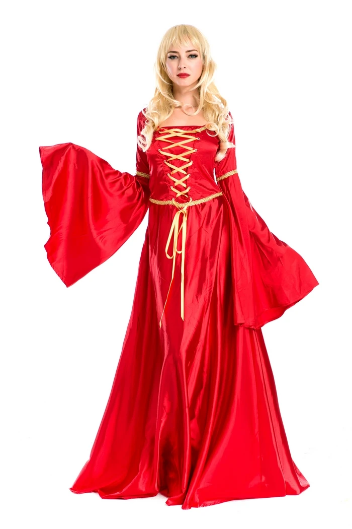 

Noble Women Classical Medieval Renaissance Costume Evening Party Bridal Wear Maxiskit Full Dress