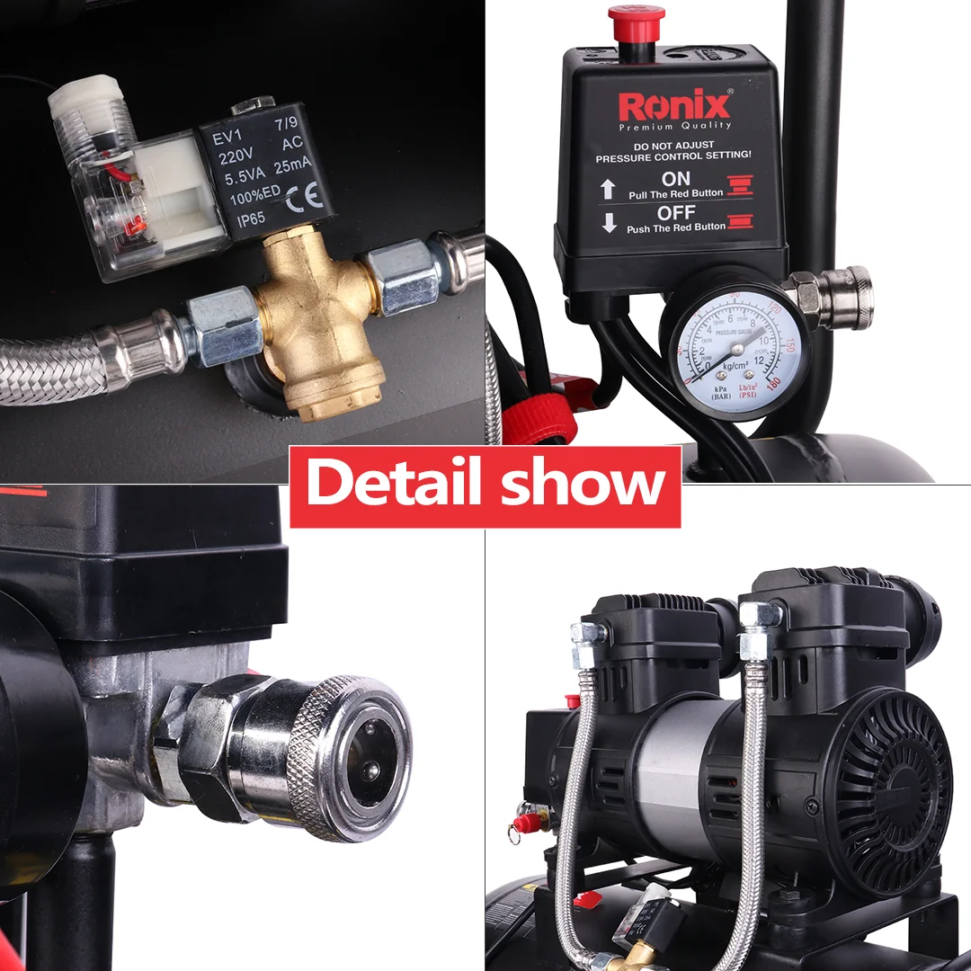 Ronix RC-1012 Silent  Air Compressor 10L Professional Portable 80L/min Car Compressor Mini Air-Compressor Pump Machine