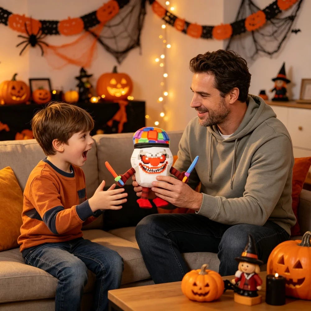 Peluche Steal a Brainrot La Casa Boo, Juguete de Peluche de los Personajes Fishino y Clownino, Regalo de Cumpleaños o Navidad para Niños, Decoración del Hogar