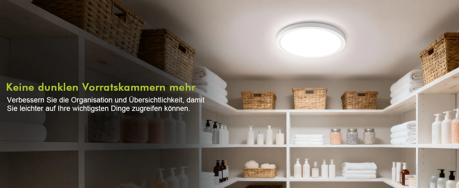 LED-Deckenleuchte mit Radar-Bewegungssensor, 18W 1800LM IP44 4000K Neutralweiß, Ultraflach Ø23cm für Flur, Treppe, Keller – Detail 3