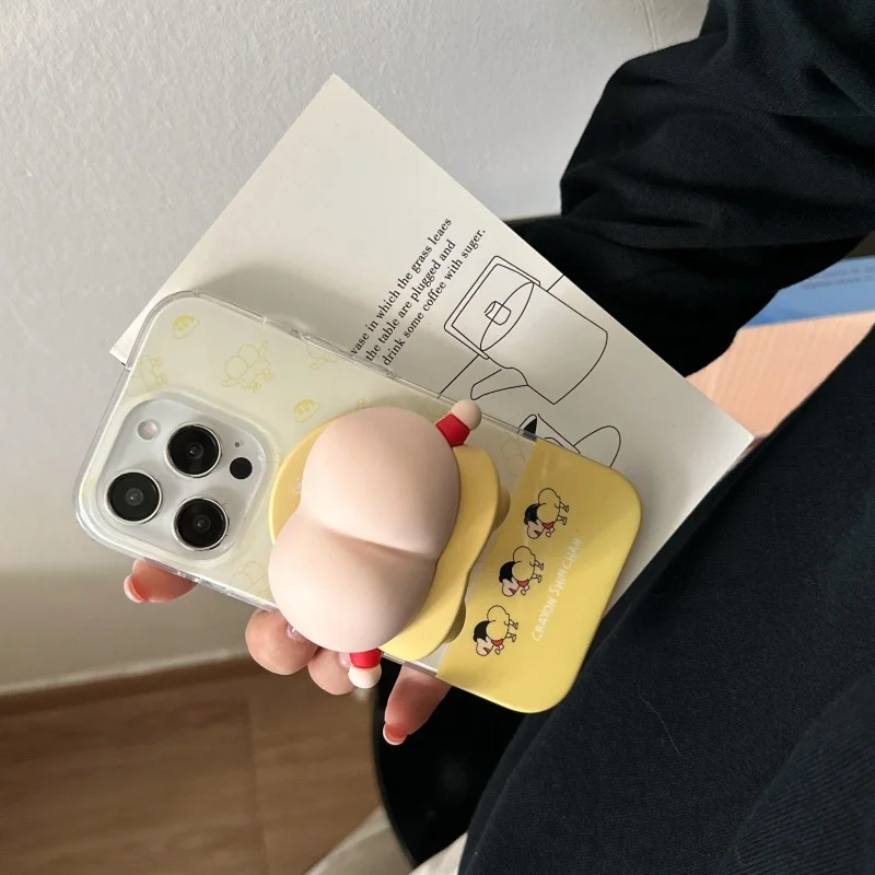 

Cute Crayon Shin-chan 3D solid buttocks Magnetic Stand Magsafe Wireless Charge For iPhone Case For iPhone 14 15 16 Pro Max Cover