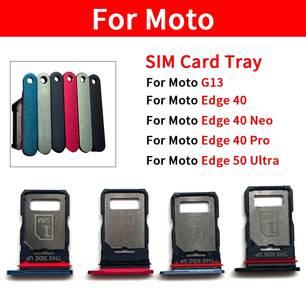 10 Pcs For Moto Edge 40 Neo Pro Edge 50 Ultra G13 Sim Card Slot Tray Holder Sim Card Reader Socket