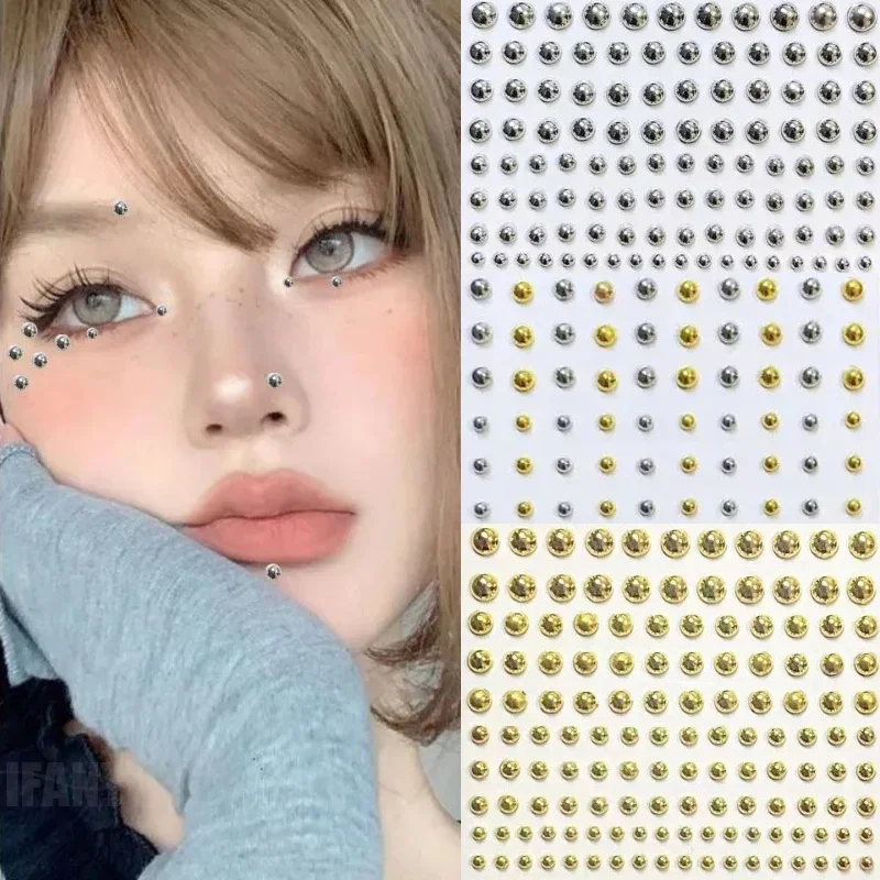 Fashion Fake Lip Nail Eyebrow Nose Ring No Piercing Lip Nails Sticker Selfadhesive Waterproof Reusable Body Belly Button Jewelry