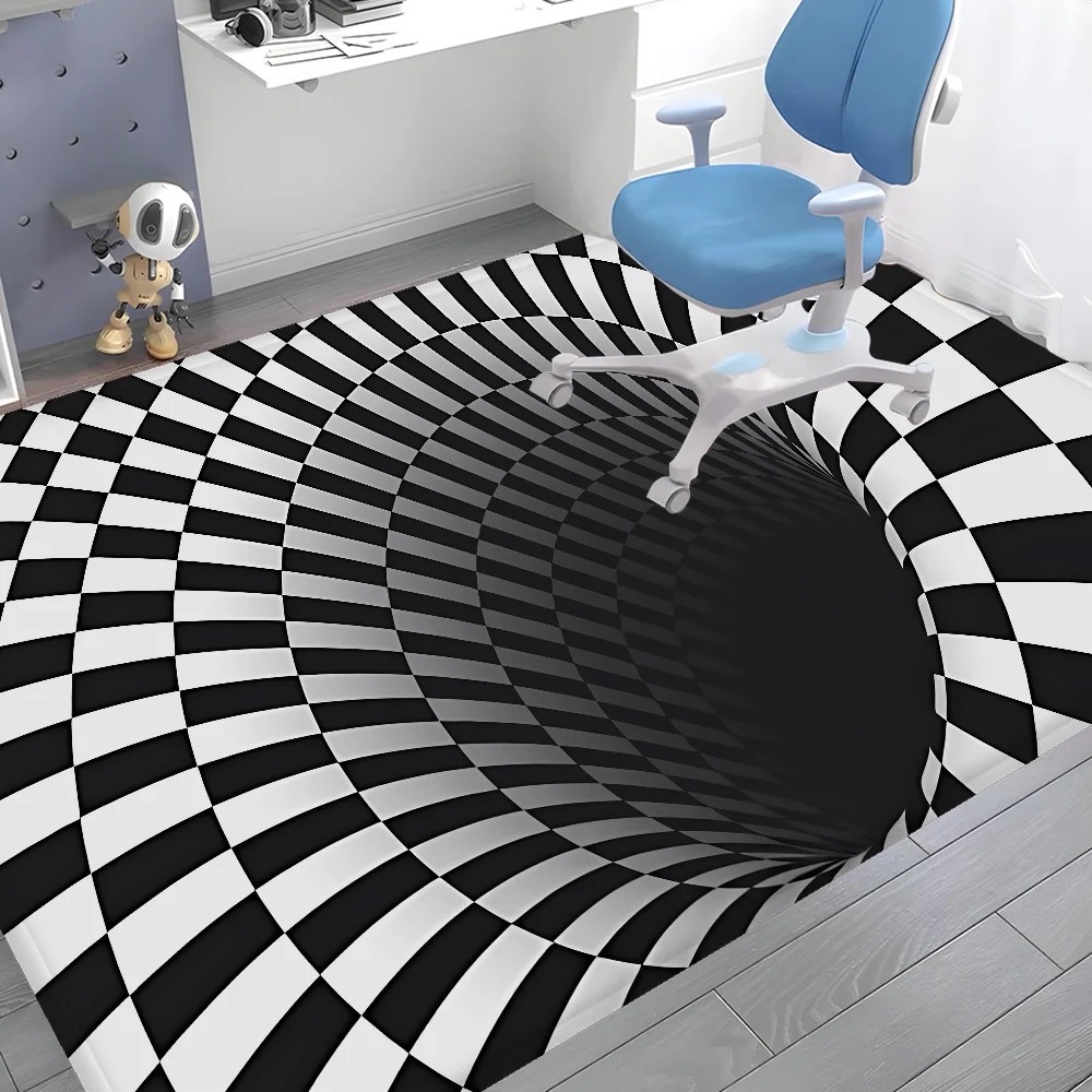 3D Vortex Illusion Bathroom Mat Kids Room Bedroom Decoration Balcony Anti-Slip Doormat Living Room Welcome Rug