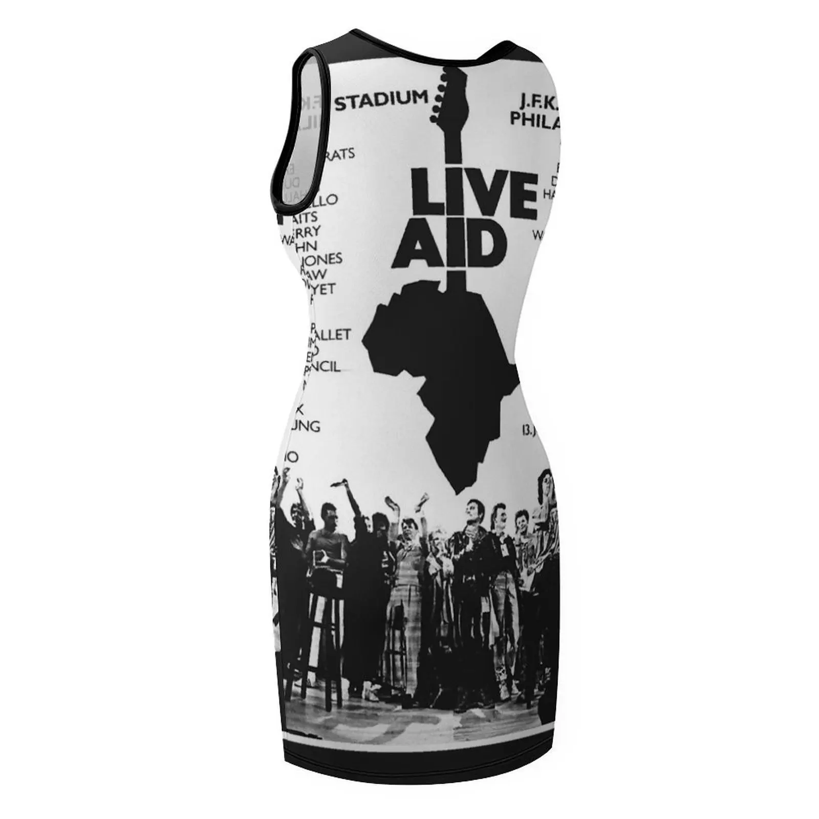 Live Aid "85 تي شيرت كلاسيكي بدون أكمام فستان الشمس الصيفي بدلة نسائية اتجاه الملابس النسائية 2025