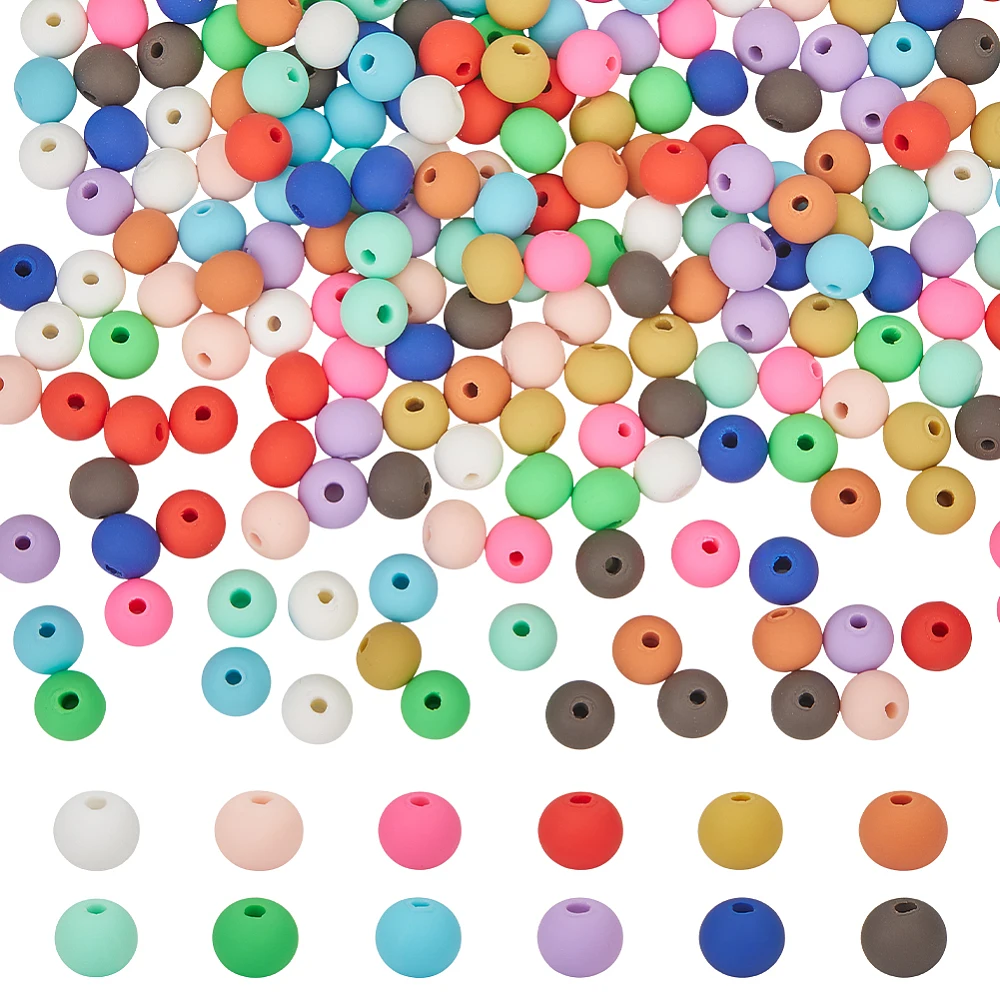 240Pcs 12 Color Polymer Clay Round Beads 7mm Colorful Round Spacer Beads Heishi Vinyl Bead Loose Spacer Bead for Jewelry Making