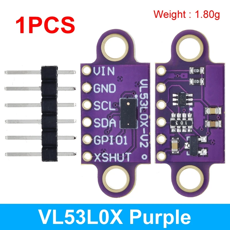 1/5 pces vl53l0x tempo de voo (tof) sensor de distância a laser