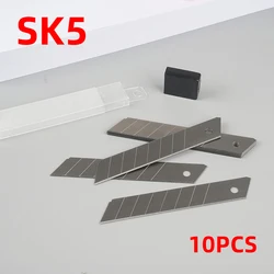 10 Pcs   9/18/25mm Utility Knife Blades SK5 Carbon Alloy Steel Box Cutter Letter Opener Snap off Replacement Blades