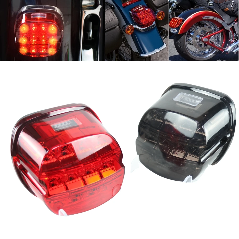 

TIYPEOR Harley LED Brake Taillight For Harley Dyna Fat Boy Softail Sportster Road King Electra Glide Road Glide FXSTB Taillight