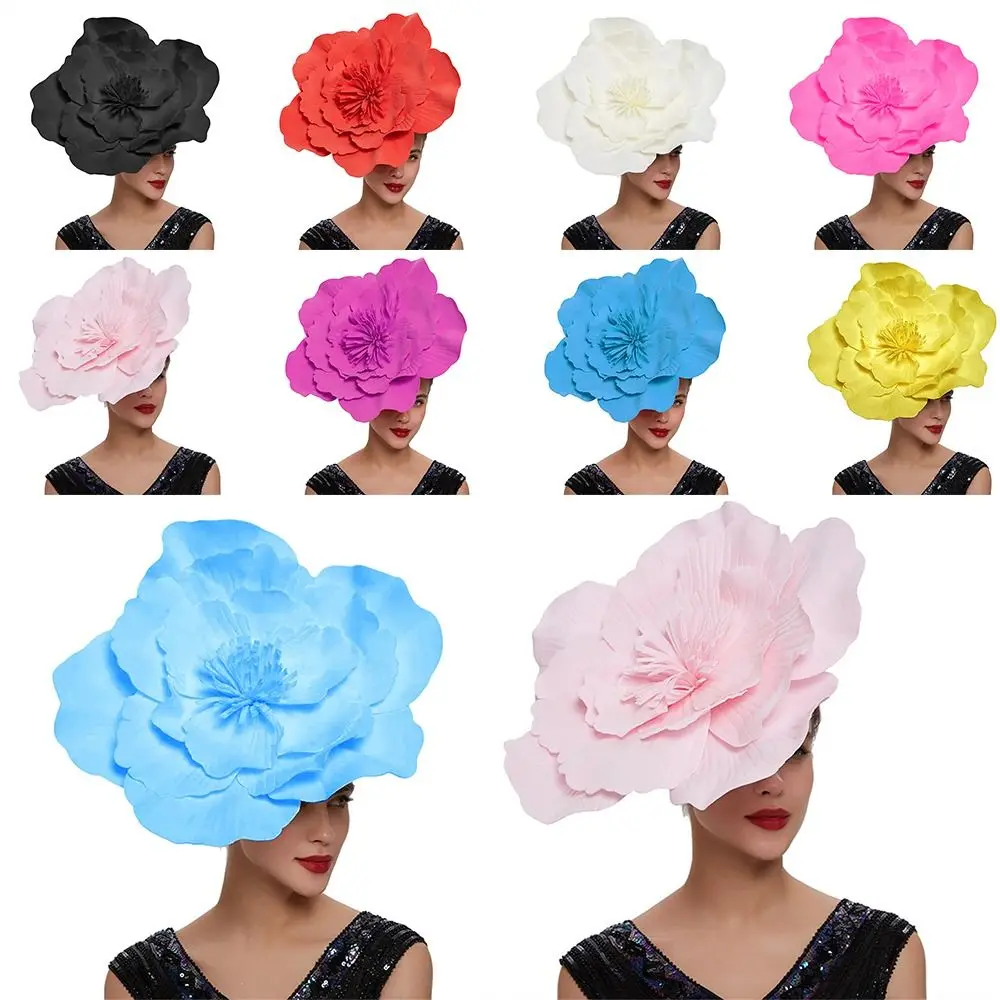 Fashion Bridal Hair Accessories Makeup Prom Large Flower Bow Hat Headdress Hair Band
