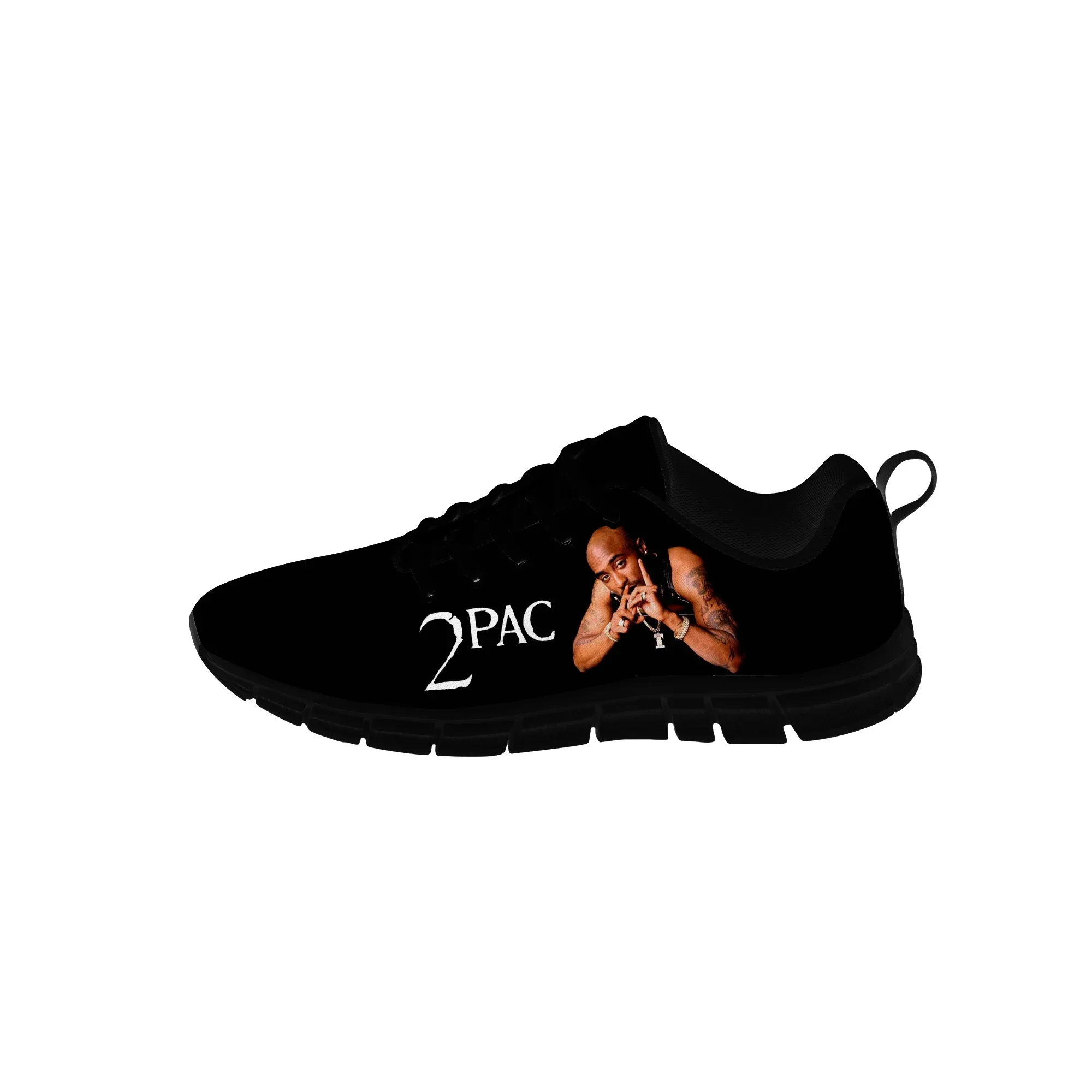 Rap 2pac Tupac Sneakers Mens Womens Teenager Casual Cloth Shoes Canvas Running Shoes 3D Print Breathable Lightweight Shoe Black