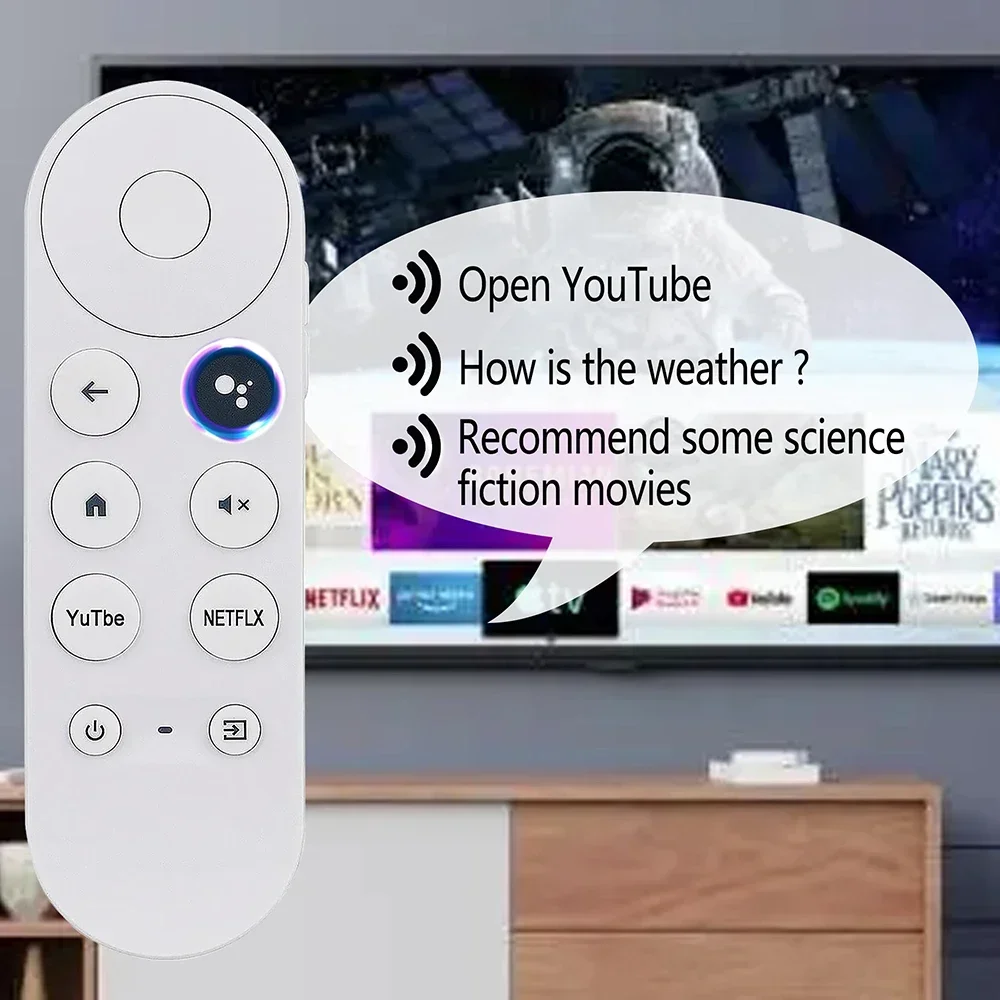 صوت عن بعد لجوجل Chromecast بلوتوث IR مناسب للتلفزيون صوت فك التشفير استبدال جهاز التحكم عن بعد تلفزيون 4K الذكي لـ G9N9N
