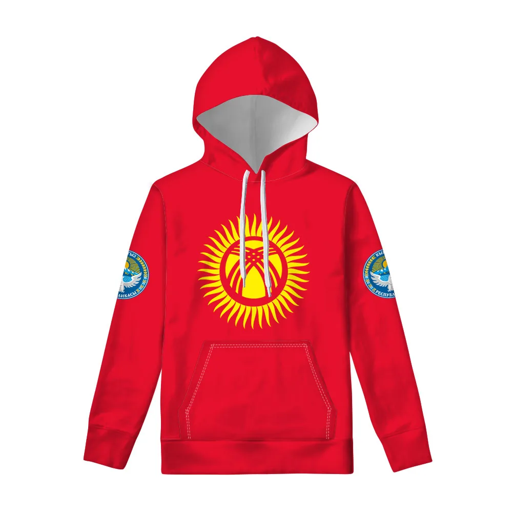 Kyrgyzstan Zipper Hoodie Custom Made Name Number Sweatshirt Nation Flag Kg Kyrgyz Country Respirant Print Photo Logo Clothes