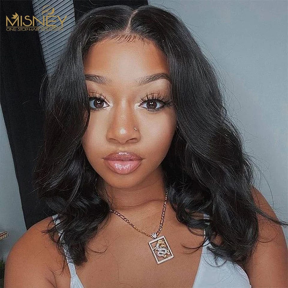 

Body Wave Short Bob Wigs 13x4 Lace Front Human Hair Brazilian Transparent Lace Frontal Wig Water Wavy 4x4 Closure Wigs for Women