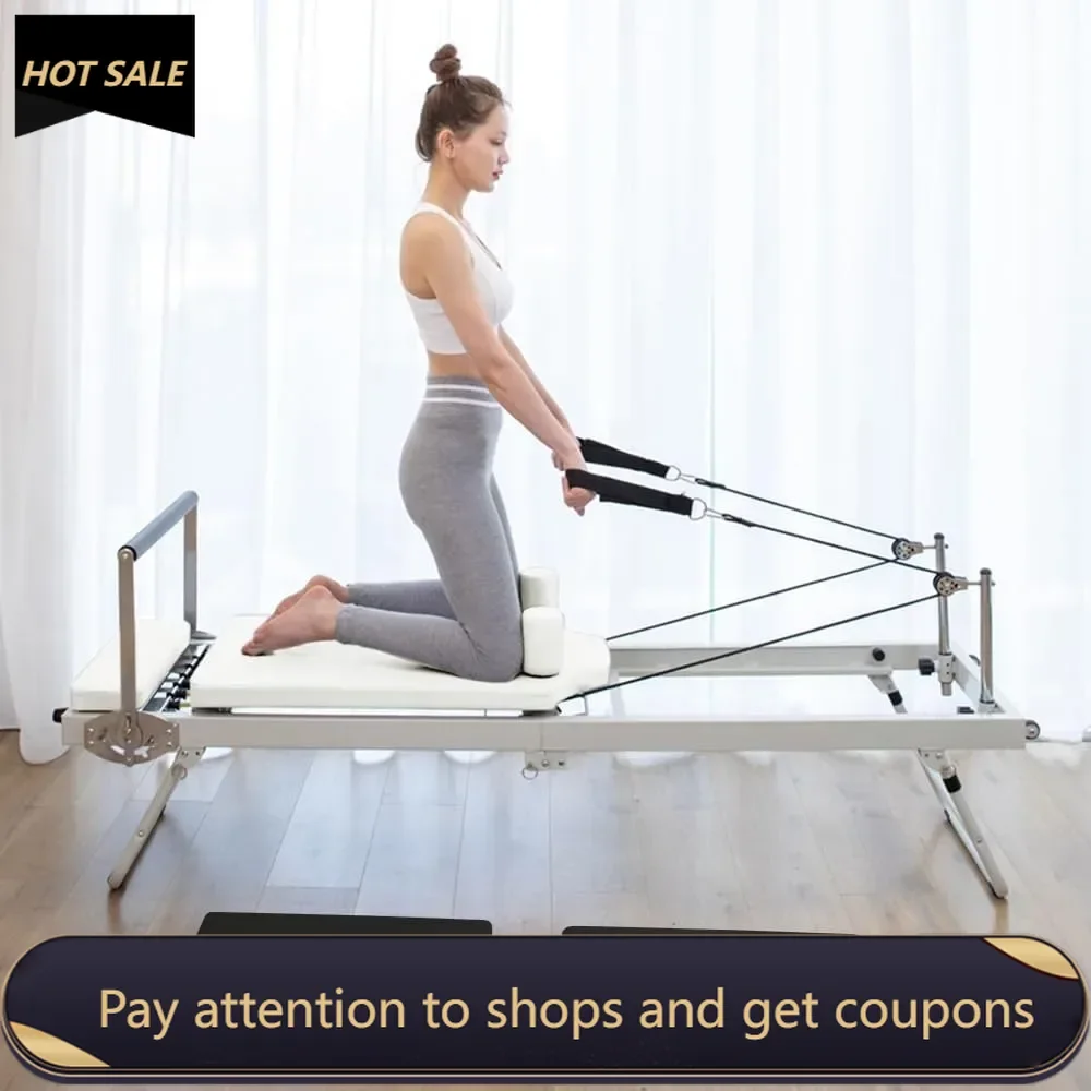 

Foldable Pilates Reformer，Pilates Machine & Equipment for Gym Workout and Home Use，Suitable for Intermediate and Beginners Users