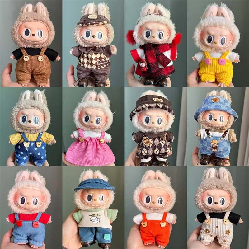 

Baby Clothes 17cm Labubu Pendant Baby Clothes Vinyl Labubu Doll Can Replace Plush Toy Clothes Doll Accessories Cute Clothes