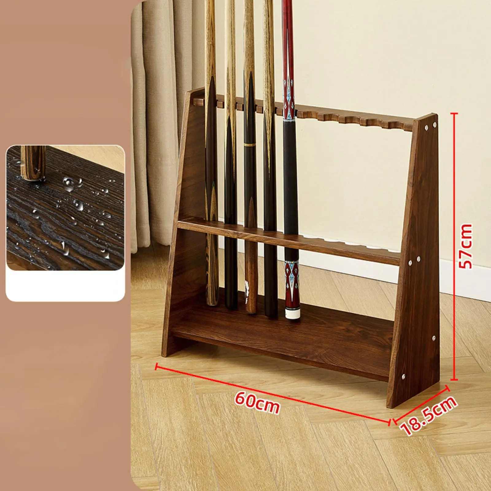 

Vertical 10 Slot Pool Cue Rack Sturdy Storage Stand Professional Billiard Stick Holder for Billiards Equipment Room Use